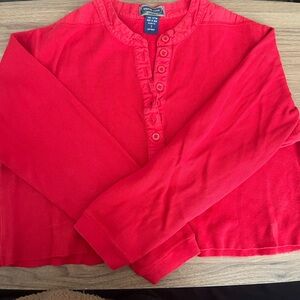Stylish Red Button-Up Crop Top